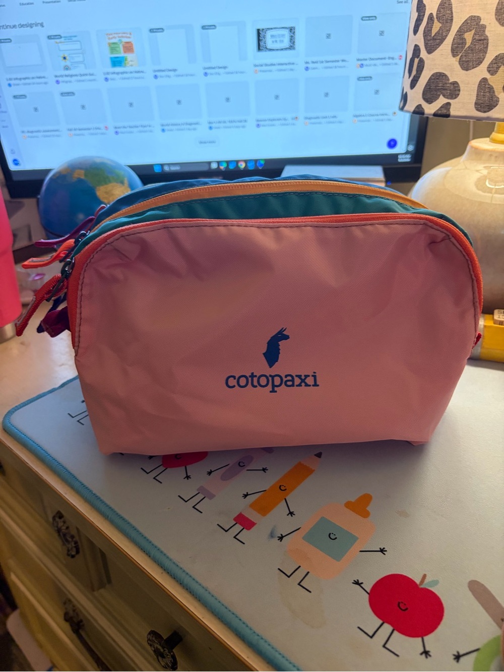 cotopaxi Pink and Teal  Double-Zip Accessory Pouch